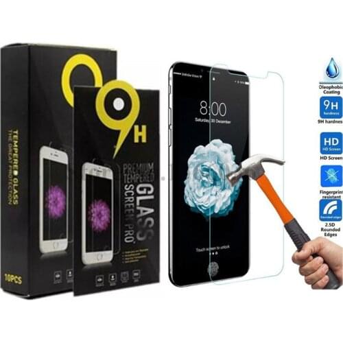 100pcs Premium Explosion Proof 9H Tempered Glass Screen Protector Film For iPhone XS XR XS max X 8 plus with retail package