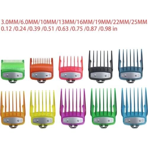 2/8/10 Sizes Rainbow Colorful Transparent Limit Comb Universal Hair Clipper Attachment Guide Combs Shaver Trimmer Cutting X7XA