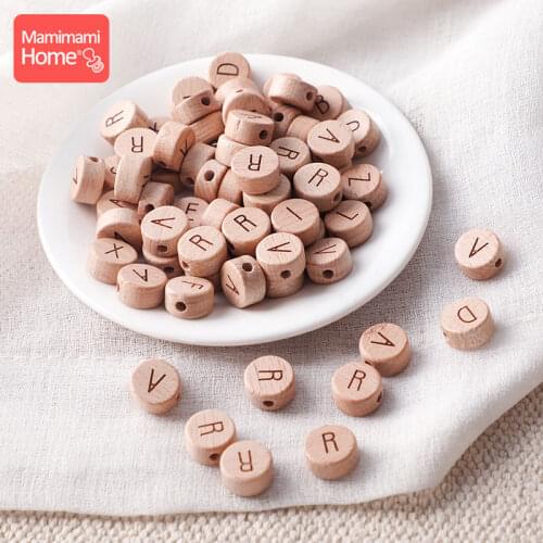 30pcs Beech Wooden Beads Alphabet English Food Grade Rodents Material Tiny Rods For DIY Baby Teething Rattle Baby Teething Beads