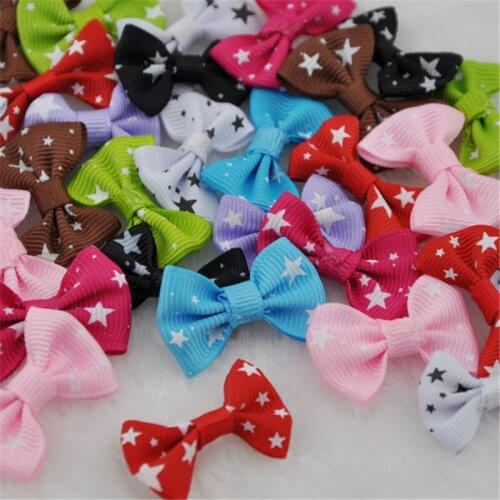 40 pcs Handmade Star Ribbon bows Flowers Appliques wedding Craft Lots mix E16