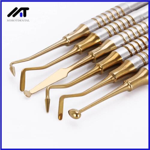 6Pc/Kit Dental Composite Resin Filling Spatula 18.5cm Resin Filling Repair Tools Instrument Titanium Plated Head Oral Instrument