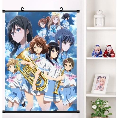 Anime Movie Hibike Sound Euphonium Oumae Kumiko Katou Hazuki Wall Scroll Mural Poster Wall Hanging Poster Home Decor Collection