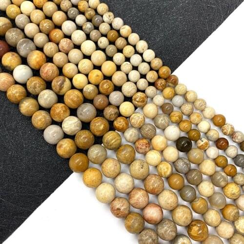 Coral Jade Natural Stone Round Bead 4-12mm Beads for DIY Jewelry Making Ladies Fashion Necklace Bracelet Jewelry Accessories