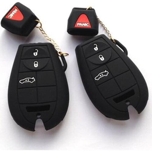 1x Silicone Auto Car Remote Key Case Fob Shell Bag Holder Covers For Dodge Ram JCUV Ddart Jeep Grand Cherokee Compass Patriot