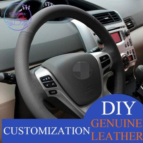 For Toyota Verso EZ Avensis Hand-stitched Black Leather Steering Wheel Cover Anti-slip fit all season comfort touch design