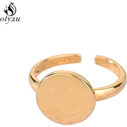 Smooth Round Disc Rings Silver Color Geometric Open Finger Ring for Women Girls Vintage Handmade Jewelry Party Gift