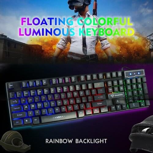 GK50 Rainbow Backlight Gaming Keyboard RGB Gaming Keyboard Dedicated Media Keys & Dial Classic Black White