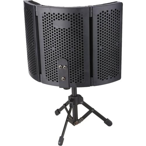 Microphone Isolation Screen & High-Density Absorbing Sponge 3-Panel Foldable Windshield Wind Screen Board Sound Insulation Cover