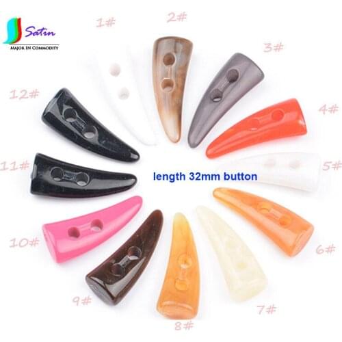 Candy Colors Handmade Sew Plastic Resin Claw Ox Horn Buttons Child Sweaters Overcoat DIY Garment Applique 32mm S0031N