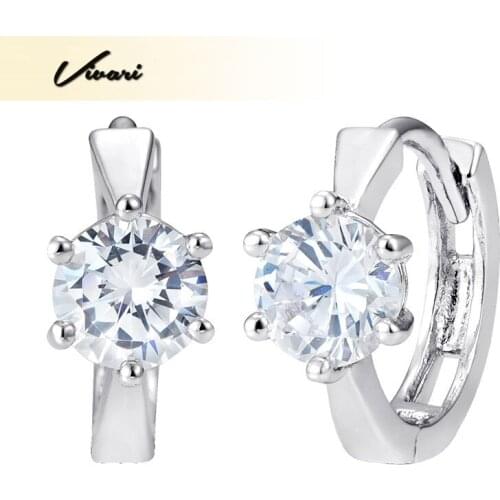 Vivari Copper Earrings 2018 Romantic Six-Prong Setting Eye Clear Crystals Silver Color Women Gift Fashion Jewelry Trinket