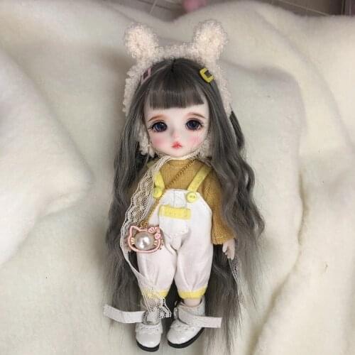 16cm Fashion Mini Wig BJD Doll Movable Joint Girl Dolls 3D Big Eyes Beautiful Cute DIY Toy Doll with Clothes Dress Up Doll