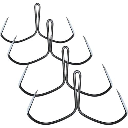 High Carbon Steel Anchor Hook Butterfly Hook Non-barb Black Nickel Plated Quality Durable Portable Fish Hook Fishing Accessories