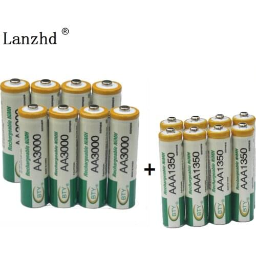 NI-MH Bettery AA AAA 1.2V Battery 8PCS AA Batteries and 8PCS AAA Batteries Rechargeable Batteries for toy Remote control