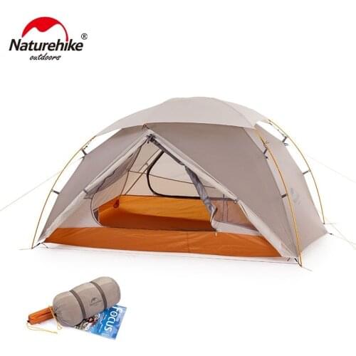 Naturehike Outdoor Camping Tent 20D Nylon Double Layers X Structure Snow-proof Top 1-2 Person Tents Ultralight Camp Equipment