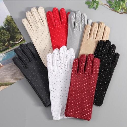 Summer Thin Sun Protection Gloves Men Women Fashion black satin glovesOutdoor cycling Elastic Cycling Driving Glove