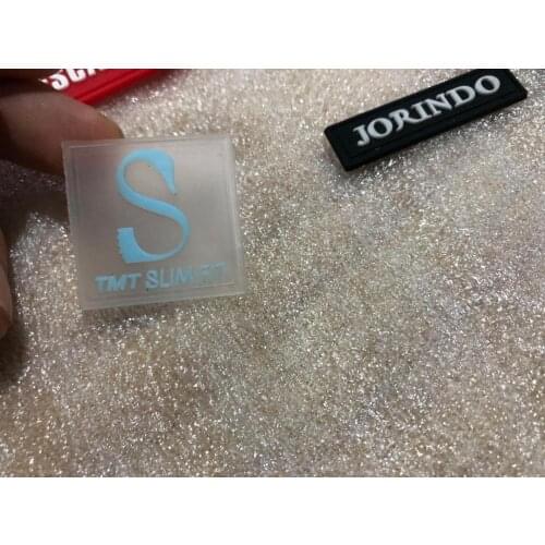 Custom rubber labels , PVC material as design logo groove line 3D effect rubber patch for shoes , clothing, bags embossed logo