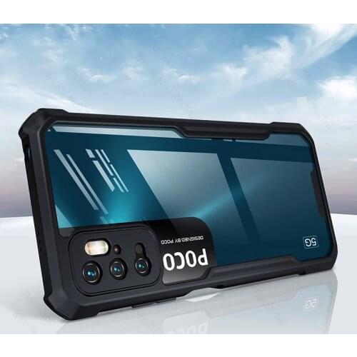 Clear acrylic heavy duty back cover for xiaomi redmi note 10 10s poco x3 little poko m3 pro f3 5g case armored shockproof coque