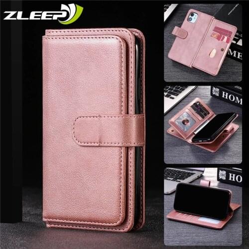 Luxury Flip Wallet Leather Case For iPhone SE 2020 12 Mini 11 Pro Max X XS XR 7 8 6 6s Plus 10 Cards Slot Phone Bags Cover Coque