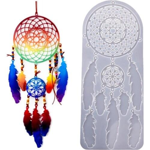 Dreamcatcher DIY Epoxy Resin Crystal Silicone Mold Dream Catcher Wall Decoration Mirror Silicone Mold