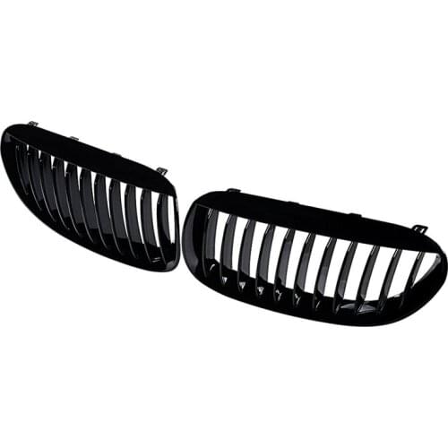 E63 Grill Front Hood Kidney Grille Replacement for BMW E63 E64 6-Series 2DR 2004-2010 (Glossy Black)51137008915 51137008916