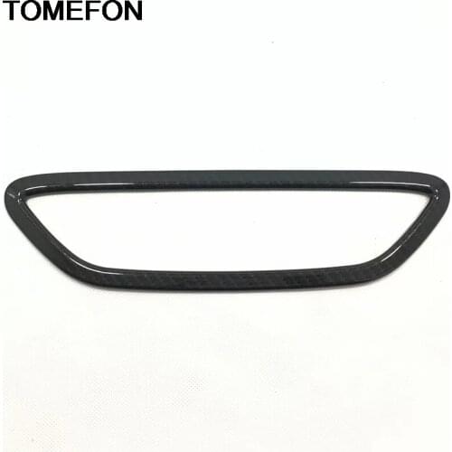TOMEFON For Toyota C-HR CHR 2016 2017 2018 Car Rear Bumper Fog Light Tail Fog Lamp Frame Moulding Cover Trim ABS Carbon Fiber