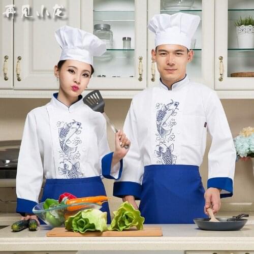 Restaurant Uniform Shirt Hotel Kitchen Bakers Clothes Men Chef Jacket Male Hotel Cooks Clothing Chef Jacket Plus Size B-5684
