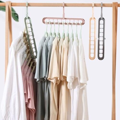 9 Holes Magic Clothes Hangers Closet Organizer Space Saving Clothes Rack Multi-function Folding Clothes Drying Rack Dropshipping