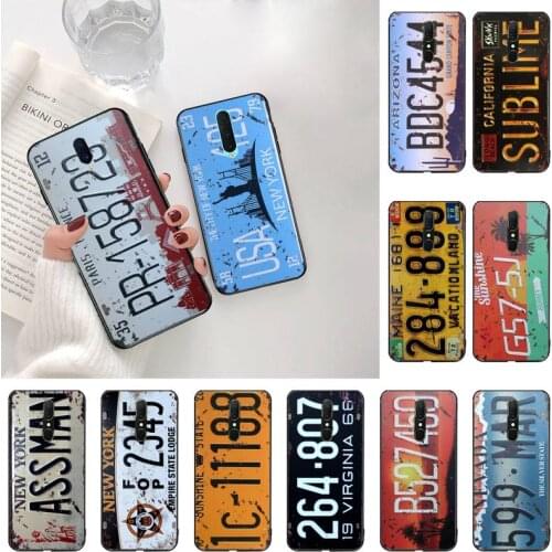 YJZFDYRM USA NEW YORK 125 Signs Car Number DIY phone Case cover Shell For Oppo A5 A9 2020 A5S Reno2 z Renoace 3pro Realme5Pro