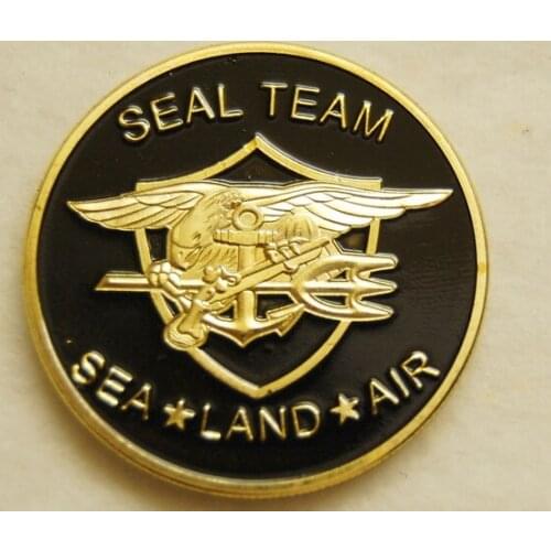 Hot sales custom US military coin low price US NAVY SEAL TEAM BLACK Enamel Coin high Quality custom made metal coin FH810217