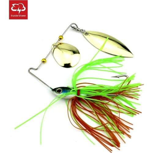 1Pcs Spinnerbait Fishing Lures Silicone Skirt Jig Bait Random Color Hard Metal Sequins Wobbler Spinner Beard Fishing Tackle