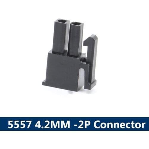 10pcs 5557 Molex 4.2mm Connector 2Pin MX4.2 Dual Row 2*1 Black Connector Plug Shell for Auto PCie Cable Male Socket