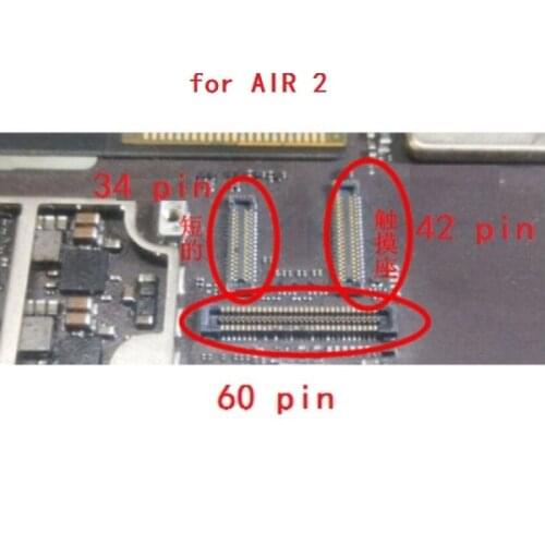 10pcs/lot For iPad 6 Air 2 Touch Screen / lcd Digitizer Glass FPC Connector Plug on mainBoard motherboard Pin