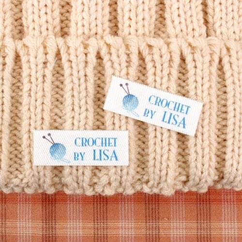 112 Custom Iron On Labels, Personalized Brand , Organic Cotton Labels, Custom Design, Business Name (TB2146)