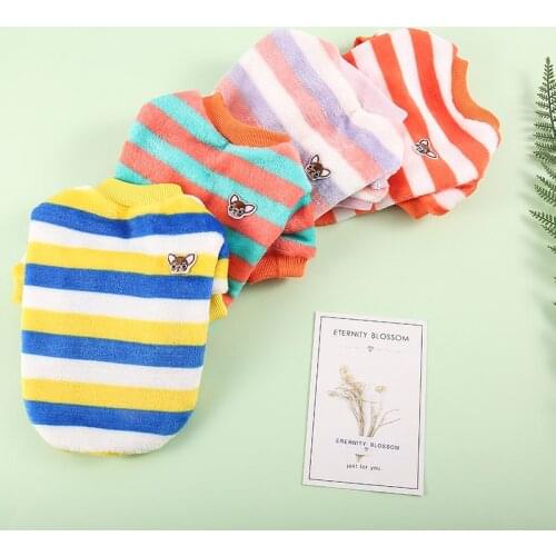 2020 Winter Puppy Dog Clothes Flannel Soft Dogs Coat Jacket Rainbow Dog Sweatershirt Chihuahua Clothes For Small Dogs Costume