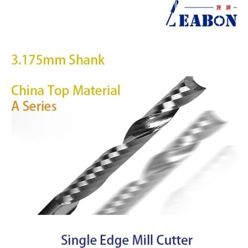 3.175mm SHK Woodworking Milling Tool Cutter Hand Engraver Router Bits Single Cutting Edge Spiral Thread End Mills for Wood MDF