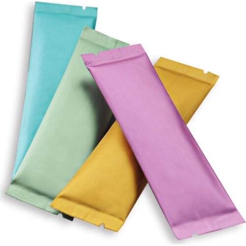 400pcs 35x150mm Small Color Aluminum Foil Open Top Bag Coffee Fruit Powder Trial Packaging Bag Heat Sealing Bags