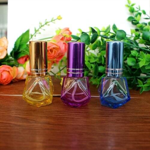 6ml Portable Perfume Spray Bottle Rhombus Perfume Aluminum Lid Glass Perfume Bottle 5pcs/lot