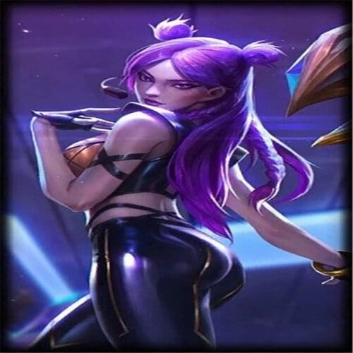 80CM Cosplay LOL KDA Kaisa Double Hair Bag Style Long Hair Wig League of Legends KDA Kaisa Double Hair Bag Style Long Hair Wig