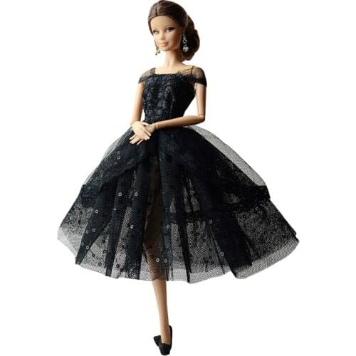 2021 New Black Lace Dress Clothes Outfit Suit Sets for Barbie BJD FR SD Doll Accessories Toys Girl Gift