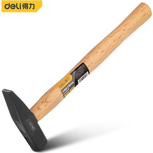 Deli 300g High Quality Durable Construction Metalworking Household Machinist Hammer Wooden Handle Hammer Repair Hand Wood Tools