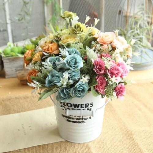 Artificial Flower Wild Rose Bouquet Simulation Flower Home Furnishing Decoration Hand Flower Road Decorated Wall