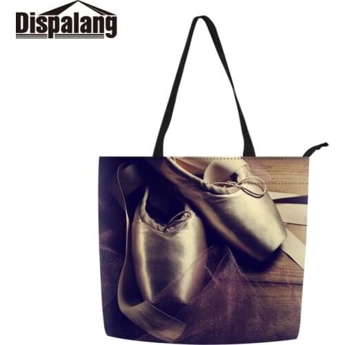 Art Shoulder Bag for Ladies Ballet Toe Shoe Print Big Handbag Custom Your Own Personalized Hand Bag College School Tote Bag