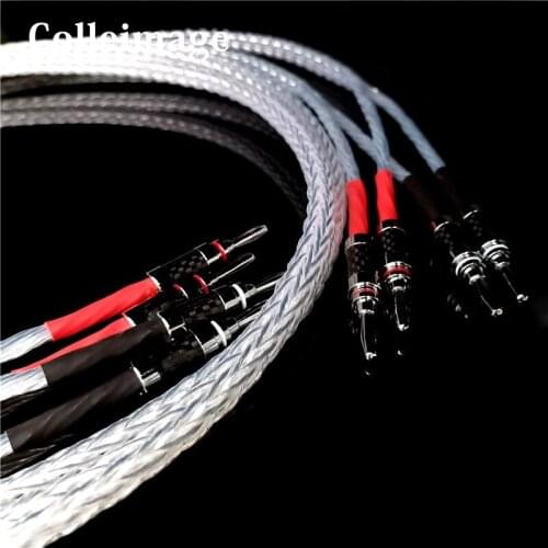Hifi 8ag OCC Silver-plated Hifi Speaker Cable High Performance Speaker Amplifier sound Connecting line，for Amplifier and CD