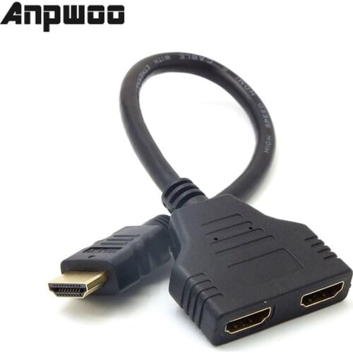 ANPWOO New Arrival Cable Splitter Cable 1 Male To Dual 2 Female Y Splitter Adapter In HDMI-compatible HD LED LCD TV 30cm
