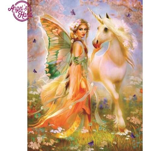 5D DIY diamond embroidery angel and unicorn diamond painting Cross Stitch full square Rhinestone mosaic home decoration