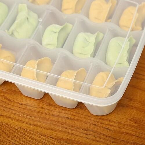 Dumpling Frozen Box Case Storage Organizer Holder W/ Lid Reusable Plastic Cases