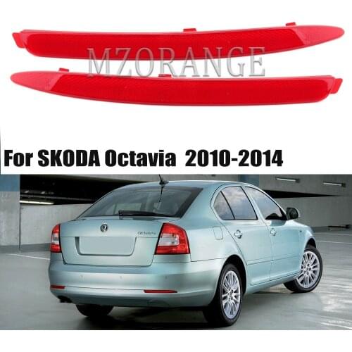 MIZIAUTO Red Tail Rear Bumper Reflector Lights For Skoda Octavia 1ZD 945 106/105 2010 2011 2012 2013 2014 Car Assembly