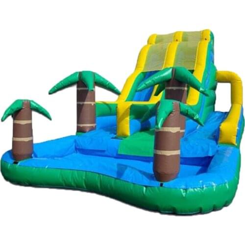 Cool summer water slide Coconut tree inflatable pool slides