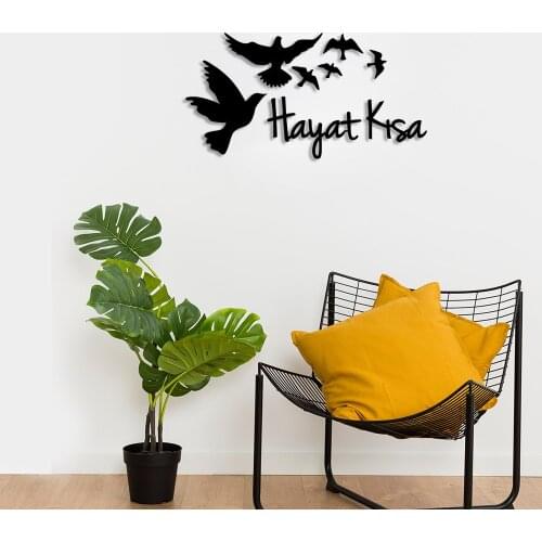 Life Brief and Birds Wall Room Home Accessory Wooden Table 50x26cm