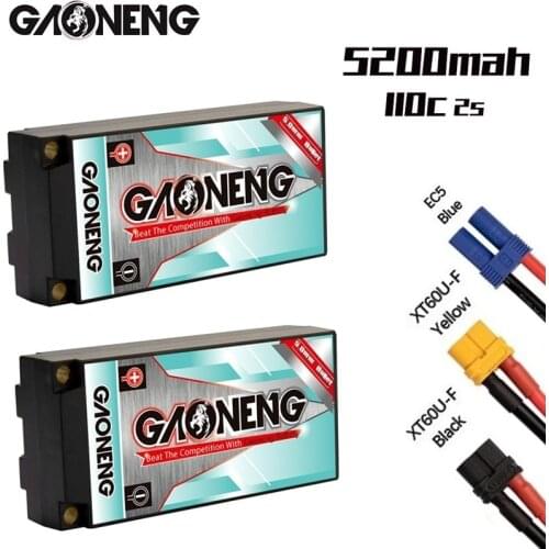 GNB 7.4v 5200mAh 110C PLUS LiPo Battery For Remote Control Car Racing Spare Parts With Shell Upgrade LiHV 2S Battery